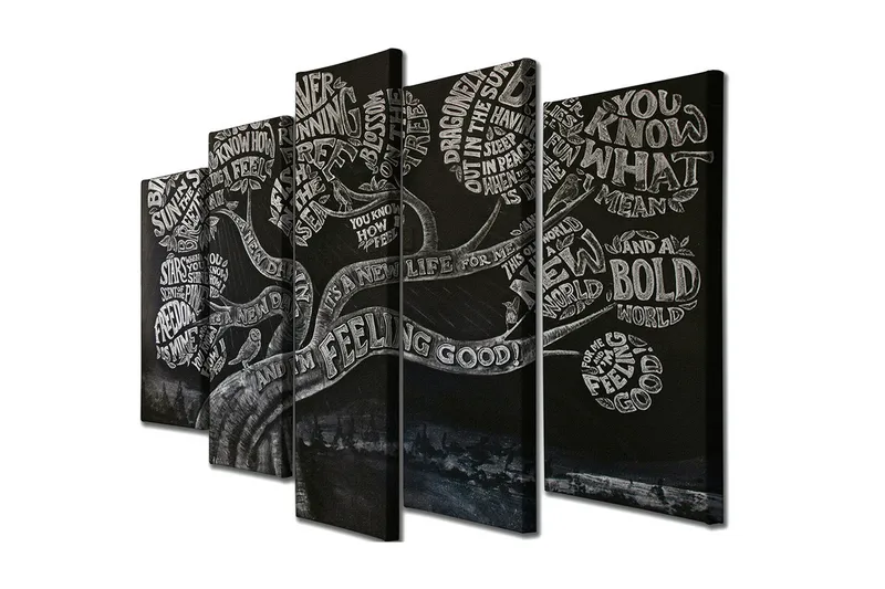 Seinäkoriste Canvas Maalaus 5 osaa, undefined