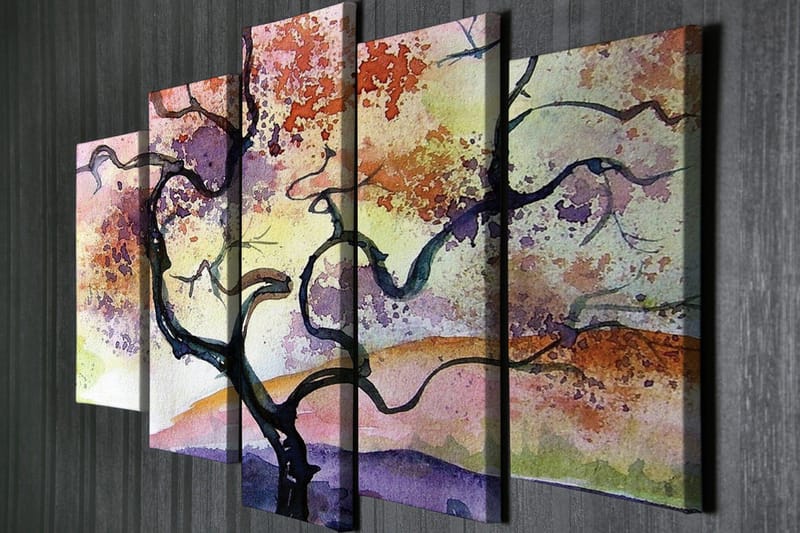 Seinäkoriste Canvas Maalaus 5 osaa - Sisustustuotteet - Taulu & taide - Canvas-taulu