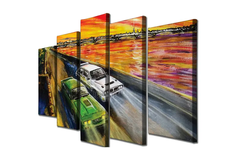 Seinäkoriste Canvas Maalaus 5 osaa, undefined