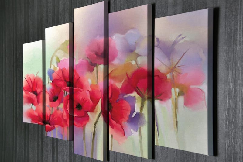 Seinäkoriste Canvas Maalaus 5 osaa - Sisustustuotteet - Taulu & taide - Canvas-taulu