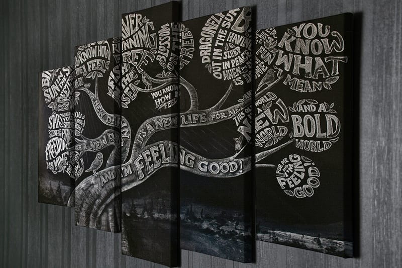 Seinäkoriste Canvas Maalaus 5 osaa - Sisustustuotteet - Taulu & taide - Canvas-taulu