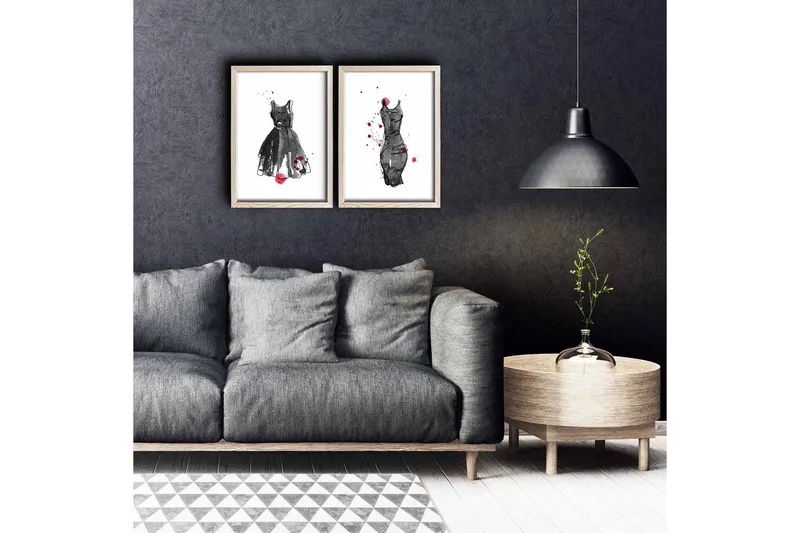 Seinäkoriste MDF Maalaus 2 osaa, undefined