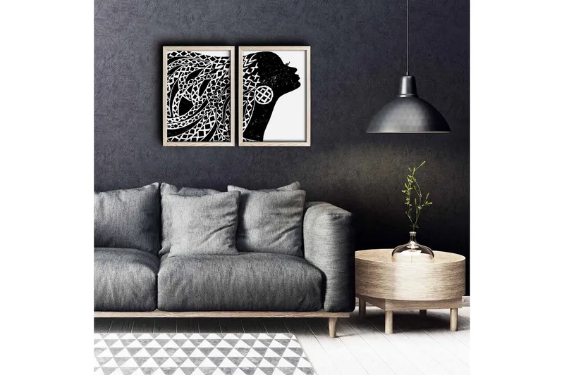 Seinäkoriste MDF Maalaus 2 osaa, undefined