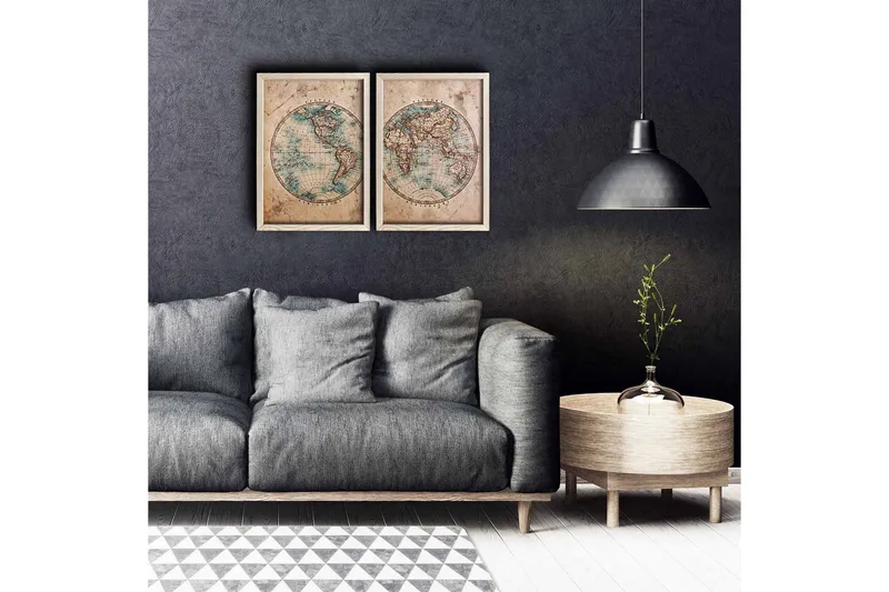 Seinäkoriste MDF Maalaus 2 osaa, undefined