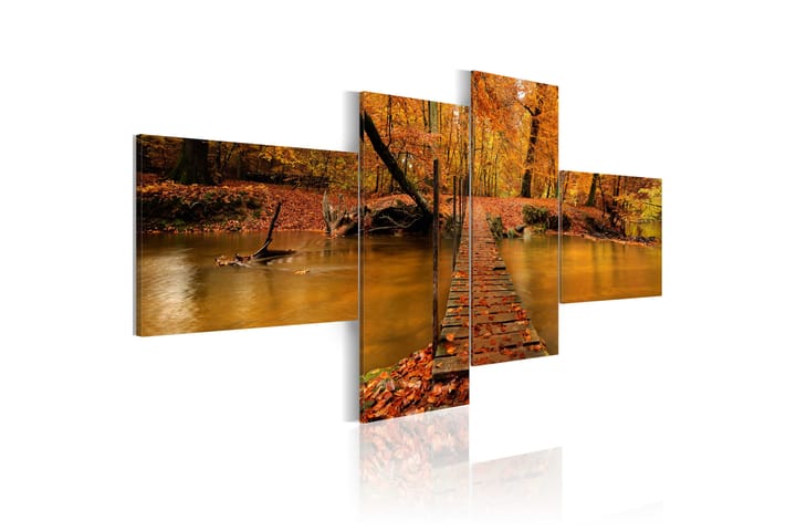 Taulu A Footbridge Over A Forest Stream 100x45 - Artgeist sp. z o. o. - Canvas-taulu - Seinäkoristeet