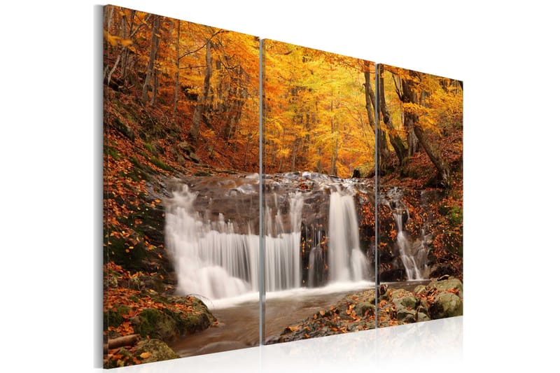 Taulu A Waterfall In The Middle Of Fall Trees 60x40, Artgeist sp. z o. o.