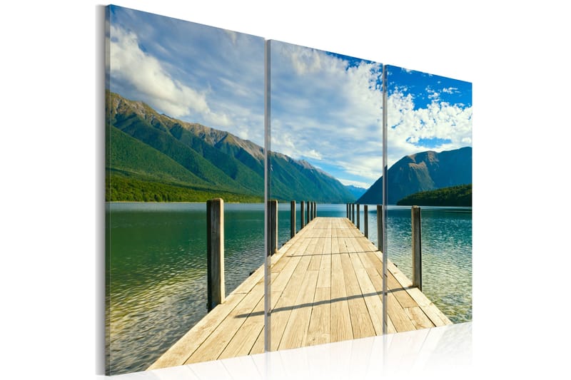 Taulu A pier on the lake 90x60, Artgeist sp. z o. o.