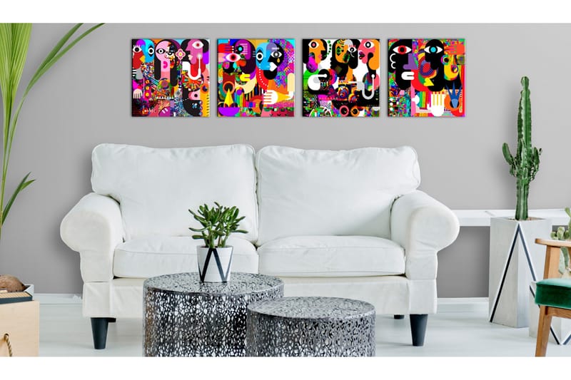 Taulu Abstract Conversations 80x80 - Artgeist sp. z o. o. - Sisustustuotteet - Taulu & taide - Canvas-taulu