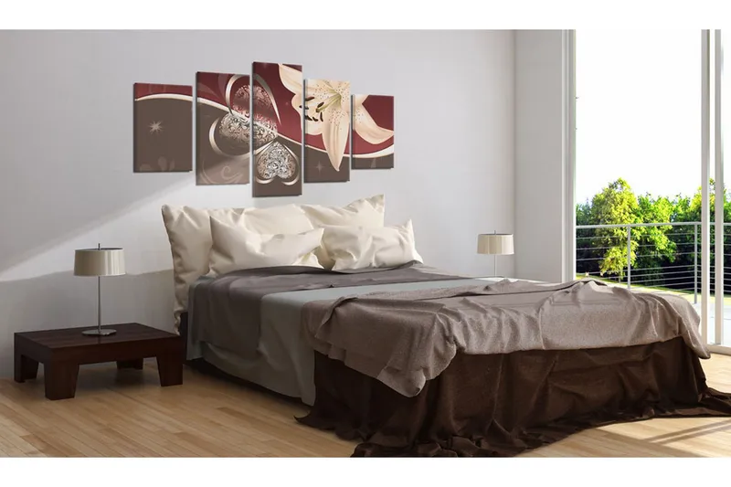 Taulu Abstraction With Lily 5 Pieces 200x100 - Artgeist sp. z o. o. - Sisustustuotteet - Taulu & taide - Canvas-taulu