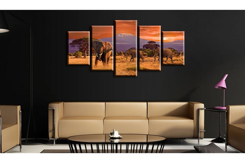 Taulu Africa Elephants 200x100 - Artgeist sp. z o. o. - Sisustustuotteet - Taulu & taide - Canvas-taulu
