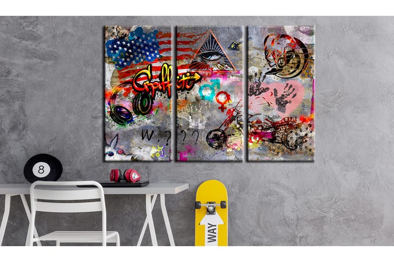 Taulu American Graffiti 120x80 - Artgeist sp. z o. o. - Sisustustuotteet - Taulu & taide - Canvas-taulu