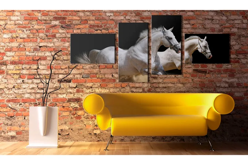 Taulu Animal World- White Horses Galloping 100x45, Artgeist sp. z o. o.