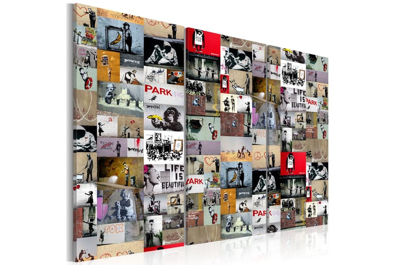 Taulu Art Of Collage Banksy III 90x60, Artgeist sp. z o. o.