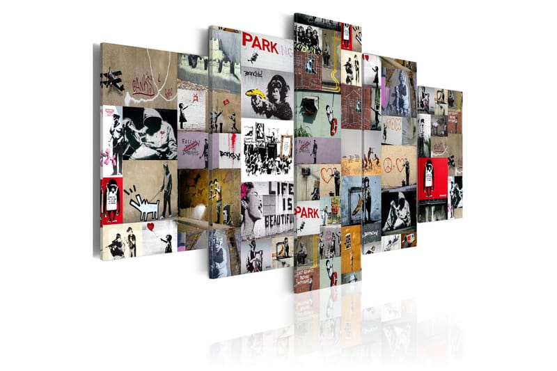 Taulu Art Of Collage Banksy Iv 100x50, Artgeist sp. z o. o.
