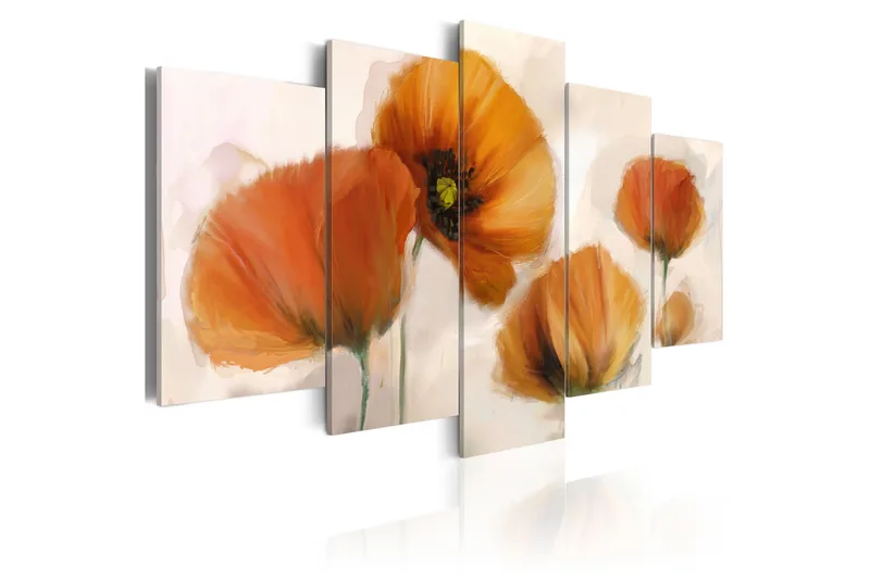 Taulu Artistic Poppies 5 Pieces 200x100 - Artgeist sp. z o. o. - Sisustustuotteet - Taulu & taide - Canvas-taulu