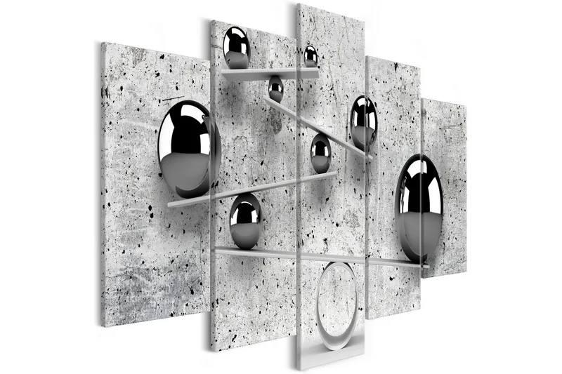 Taulu Balls And Concrete 5 Parts Wide 100x50, Artgeist sp. z o. o.