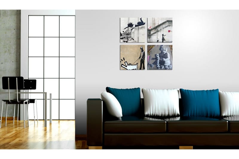 Taulu Banksy Four original ideas 80x80 - Artgeist sp. z o. o. - Sisustustuotteet - Taulu & taide - Canvas-taulu