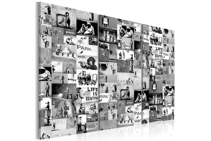 Taulu Banksy Graffiti Collage III 90x60 - Artgeist sp. z o. o. - Canvas-taulu - Seinäkoristeet