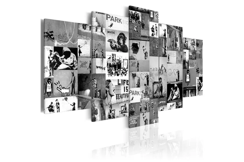 Taulu Banksy Graffiti Collage Iv 100x50 - Artgeist sp. z o. o. - Sisustustuotteet - Taulu & taide - Canvas-taulu