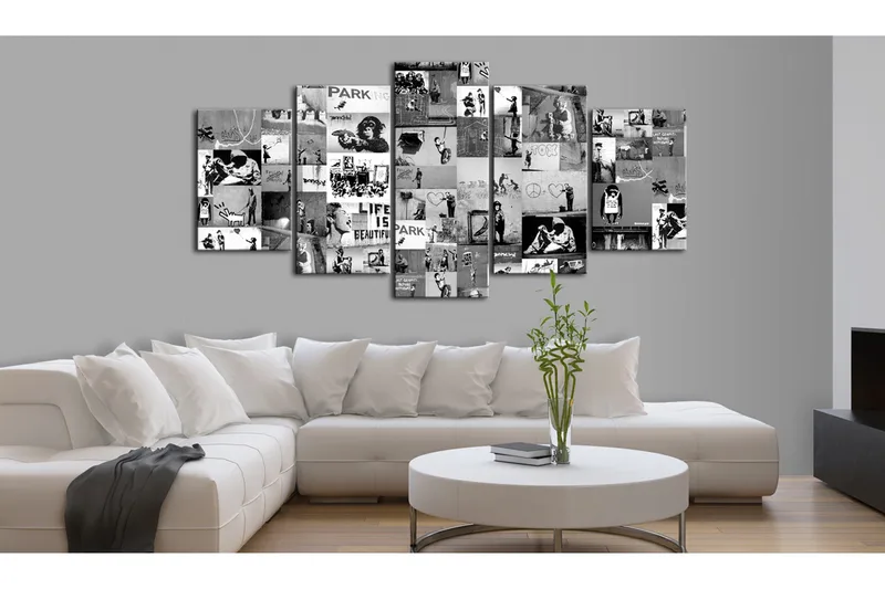 Taulu Banksy Graffiti Collage Iv 200x100 - Artgeist sp. z o. o. - Sisustustuotteet - Taulu & taide - Canvas-taulu