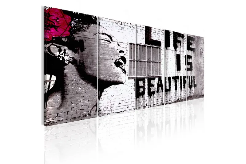Taulu Banksy Life Is Beautiful 200x80, Artgeist sp. z o. o.