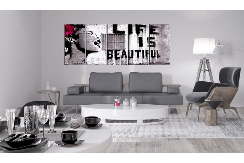 Taulu Banksy Life Is Beautiful 200x80 - Artgeist sp. z o. o. - Sisustustuotteet - Taulu & taide - Canvas-taulu