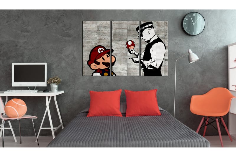 Taulu Banksy Mario Bros 90x60 - Artgeist sp. z o. o. - Sisustustuotteet - Taulu & taide - Canvas-taulu