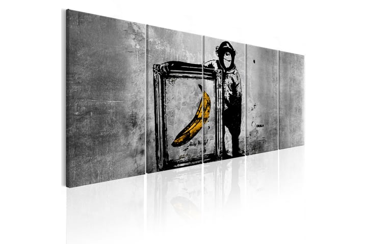Taulu Banksy Monkey With Frame 225x90 - Artgeist sp. z o. o. - Seinäkoristeet - Canvas-taulu