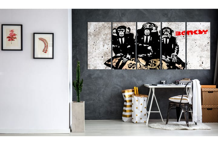 Taulu Banksy Three Monkeys 200x80 - Artgeist sp. z o. o. - Canvas-taulu - Seinäkoristeet