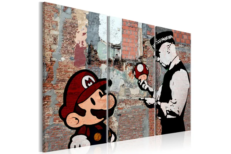 Taulu Banksy Warning 90x60, Artgeist sp. z o. o.