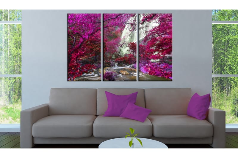 Taulu Beautiful Waterfall Pink Forest 90x60 - Artgeist sp. z o. o. - Sisustustuotteet - Taulu & taide - Canvas-taulu