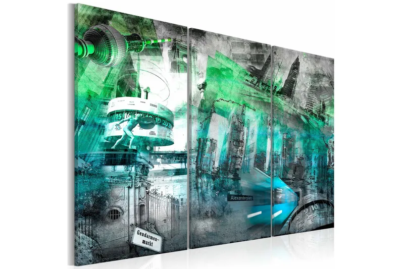Taulu Berliinin arkkitehtuuri (vihreä) 90x60 - Artgeist sp. z o. o. - Sisustustuotteet - Taulu & taide - Canvas-taulu