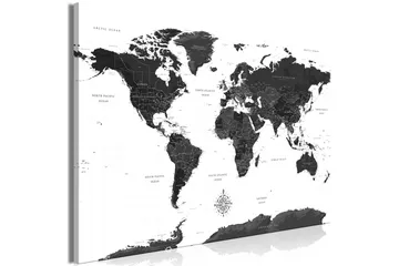 Taulu Black and White Map (1 Part) Wide 90x60 - Artgeist sp. z o. o. - Sisustustuotteet - Taulu & taide - Canvas-taulu