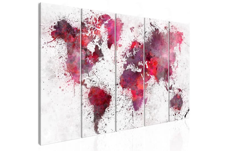 Taulu Bloody Map 5 Parts Narrow 200x80 - Artgeist sp. z o. o. - Sisustustuotteet - Taulu & taide - Canvas-taulu