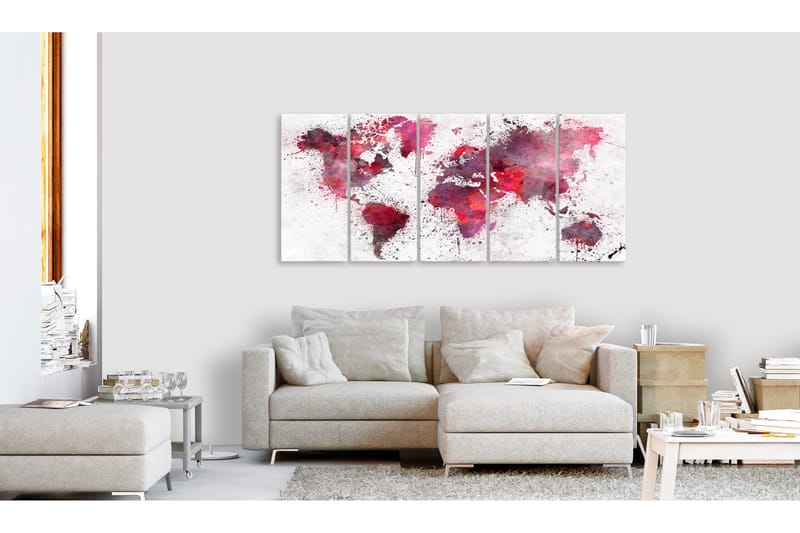 Taulu Bloody Map 5 Parts Narrow 200x80 - Artgeist sp. z o. o. - Sisustustuotteet - Taulu & taide - Canvas-taulu