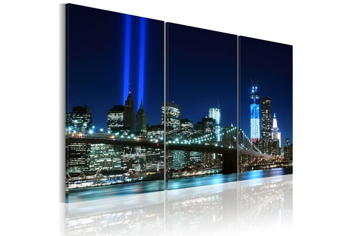 Taulu Blue Lights In New York 120x80 - Artgeist sp. z o. o. - Canvas-taulu - Seinäkoristeet