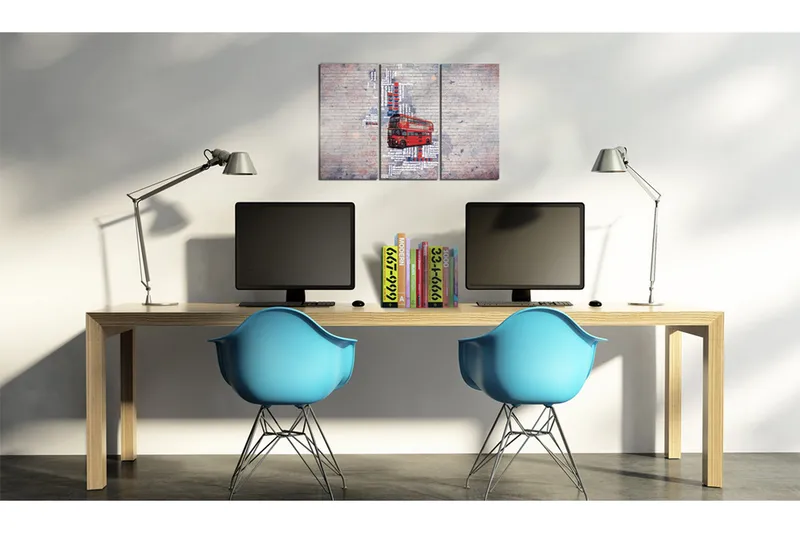 Taulu Britannian ympäri Routemaster Triptyykki 90x60, Artgeist sp. z o. o.