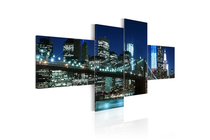 Taulu Brooklyn Bridge Illuminated At Night 200x90 - Artgeist sp. z o. o. - Sisustustuotteet - Taulu & taide - Canvas-taulu