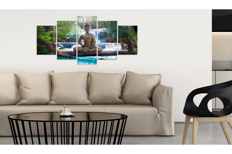 Taulu Buddha And Waterfall 200x100 - Artgeist sp. z o. o. - Sisustustuotteet - Taulu & taide - Canvas-taulu