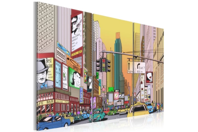 Taulu Cartoon city 90x60, Artgeist sp. z o. o.
