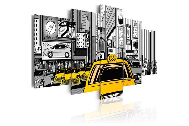 Taulu Cartoon Taxi 200x100 - Artgeist sp. z o. o. - Canvas-taulu - Seinäkoristeet