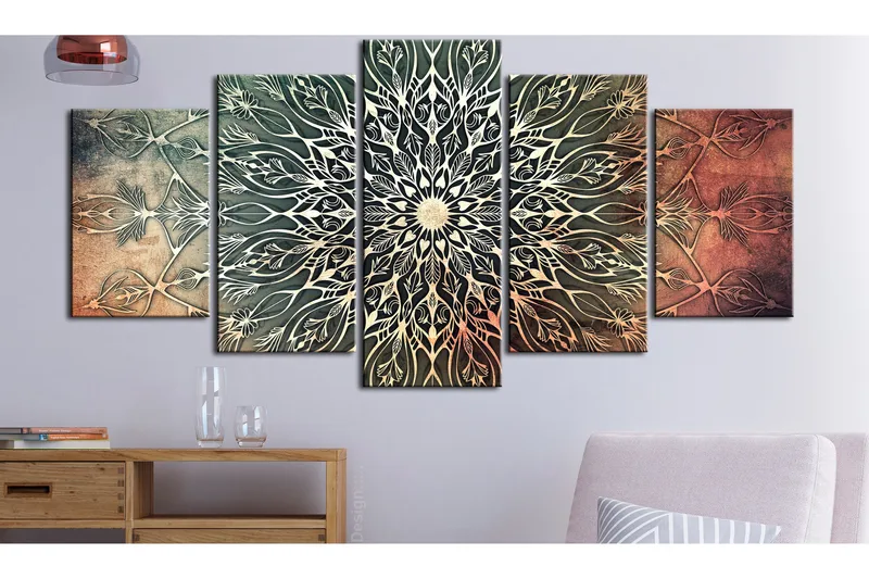 Taulu Center 5 Parts Wide Green 200x100 - Artgeist sp. z o. o. - Sisustustuotteet - Taulu & taide - Canvas-taulu