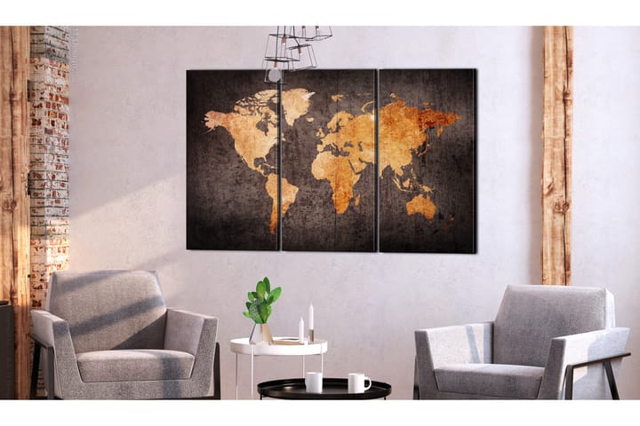 Taulu Chestnut World Map 120x80 - Artgeist sp. z o. o. - Canvas-taulu - Seinäkoristeet