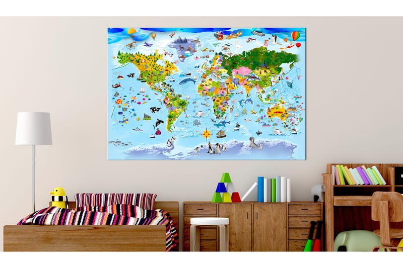 Taulu Children's Map: Colourful Travels 60x40, Artgeist sp. z o. o.