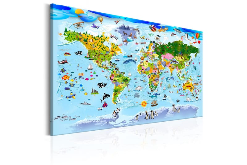 Taulu Children's Map: Colourful Travels 60x40 - Artgeist sp. z o. o. - Sisustustuotteet - Taulu & taide - Canvas-taulu