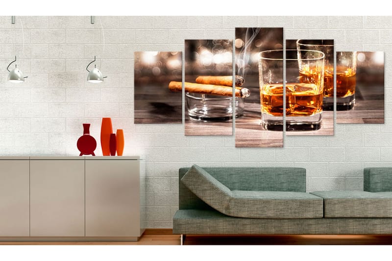 Taulu Cigar And Whiskey 200x100 - Artgeist sp. z o. o. - Sisustustuotteet - Taulu & taide - Canvas-taulu