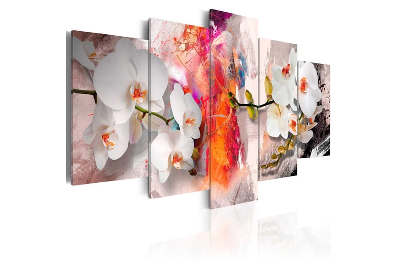 Taulu Colorful Background And Orchids 200x100, Artgeist sp. z o. o.
