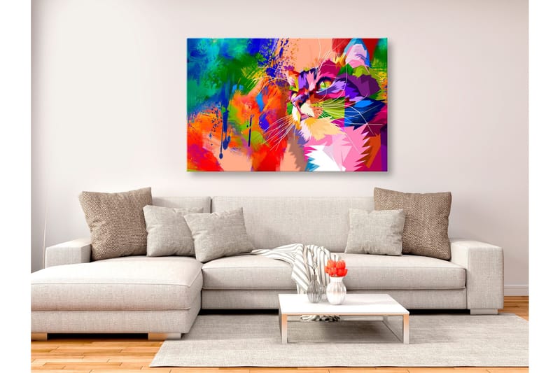 Taulu Colourful Cat (1 Part) Wide 90x60, Artgeist sp. z o. o.