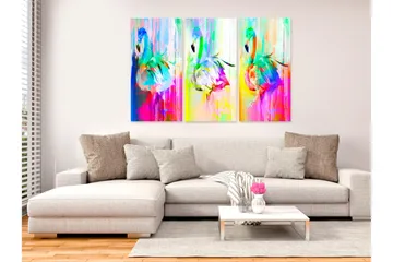 Taulu Colourful Flamingos 3 Parts 120x80 - Artgeist sp. z o. o. - Sisustustuotteet - Taulu & taide - Canvas-taulu