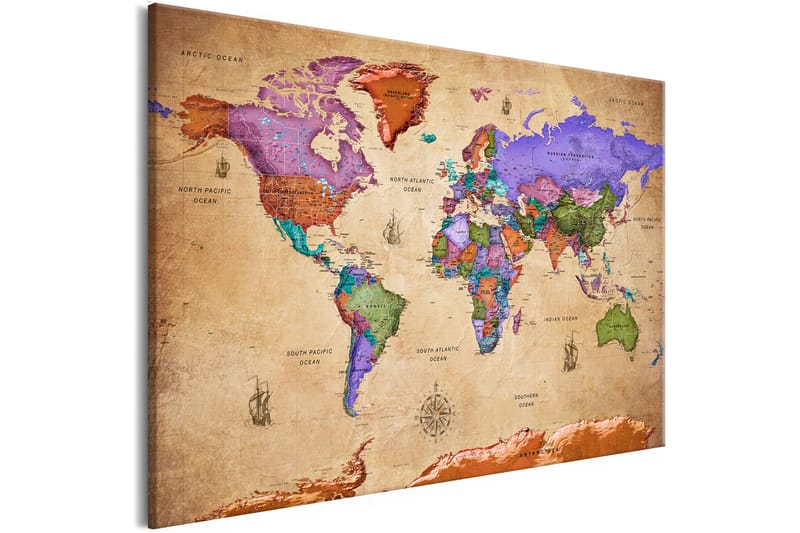 Taulu Colourful Travels 3 Parts 120x80 - Artgeist sp. z o. o. - Sisustustuotteet - Taulu & taide - Canvas-taulu